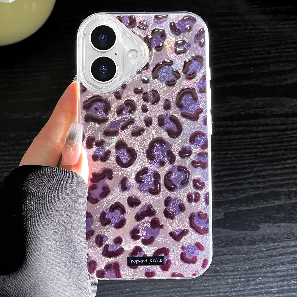 Purple Leopard Glitter Band Case