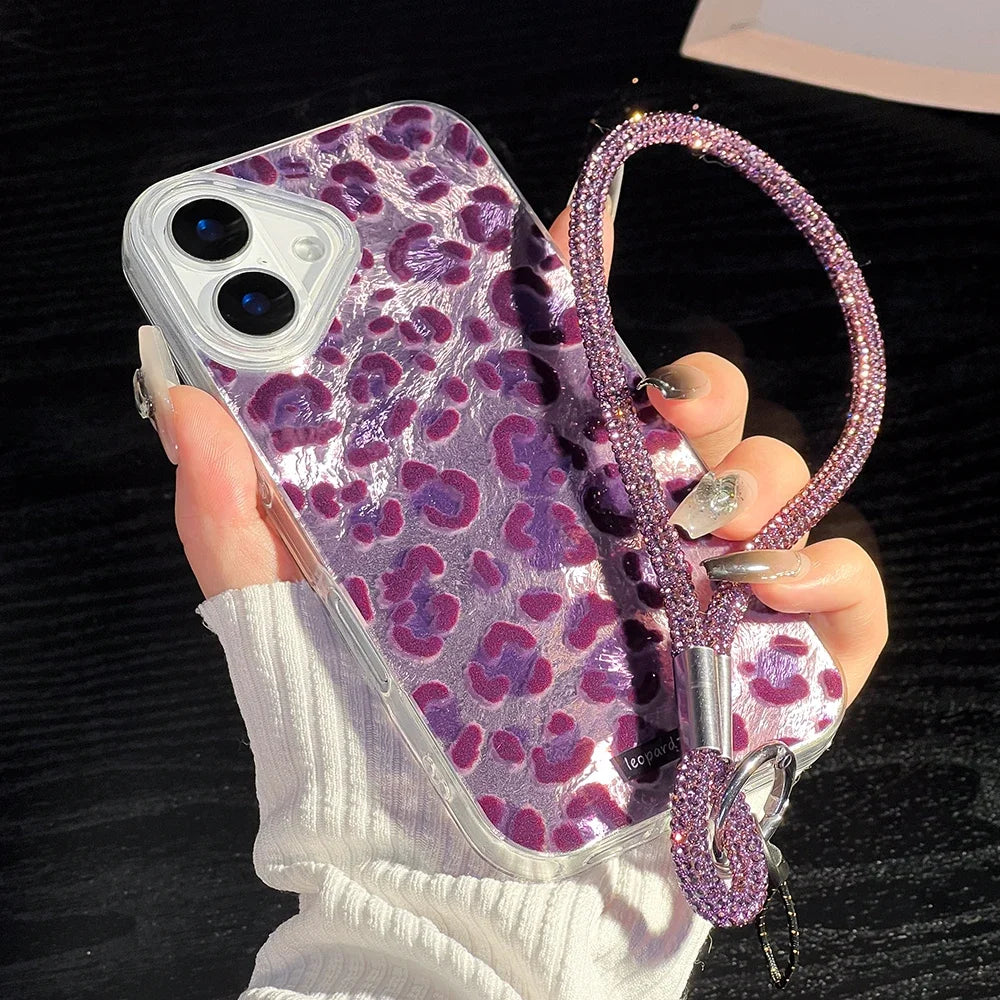 Purple Leopard Glitter Band Case