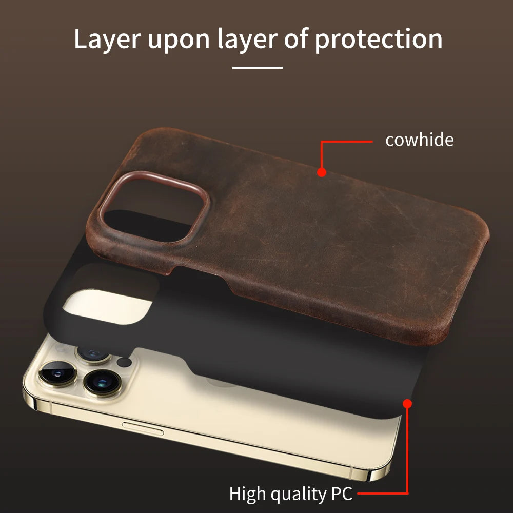 Cowhide Retro Leather Case