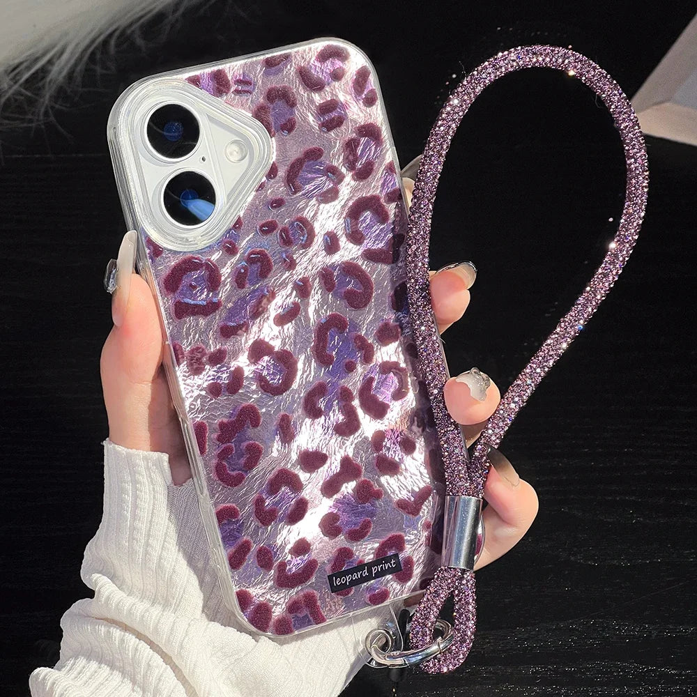 Purple Leopard Glitter Band Case