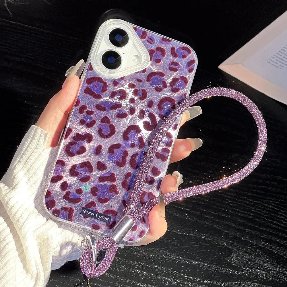 Purple Leopard Glitter Band Case