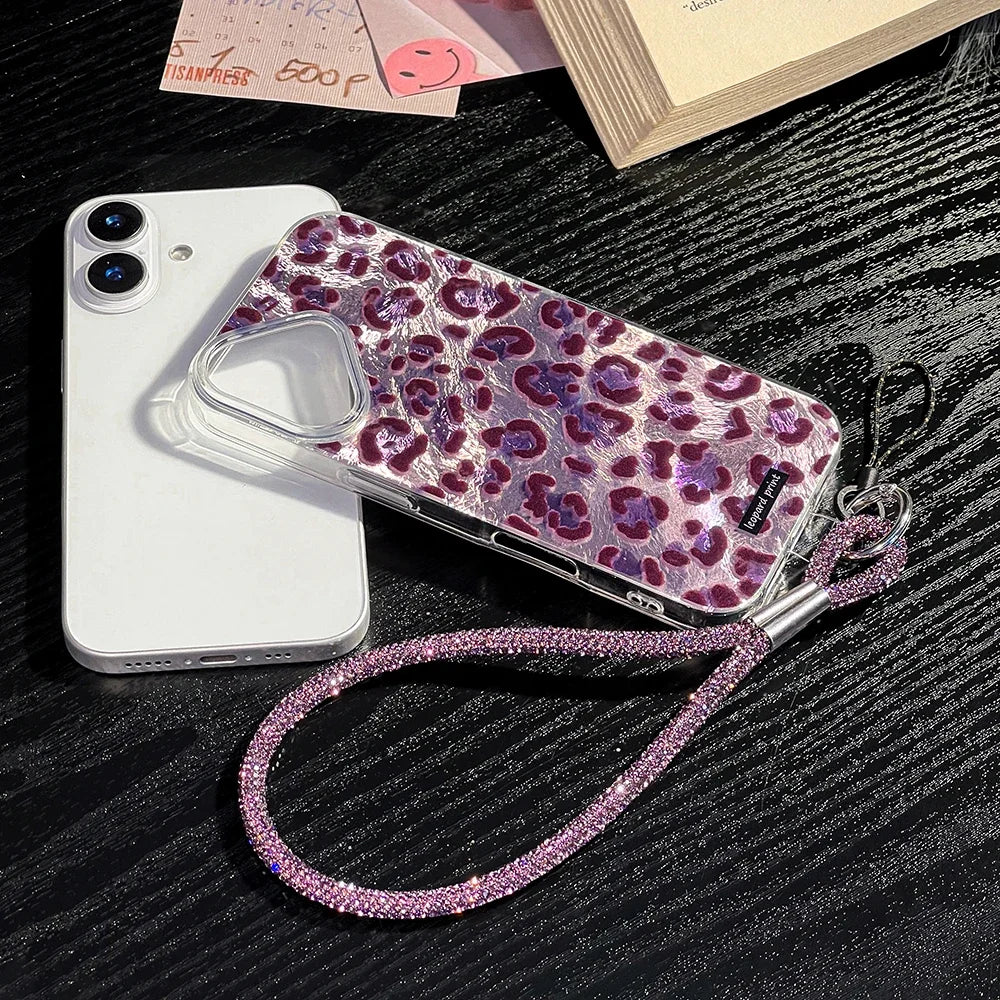 Purple Leopard Glitter Band Case