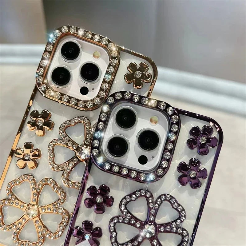 Plating Flash Rhinestone Case