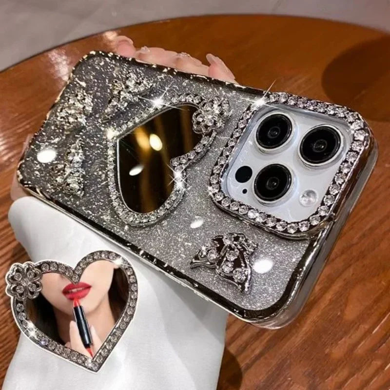 Heart Mirror Glitter Case