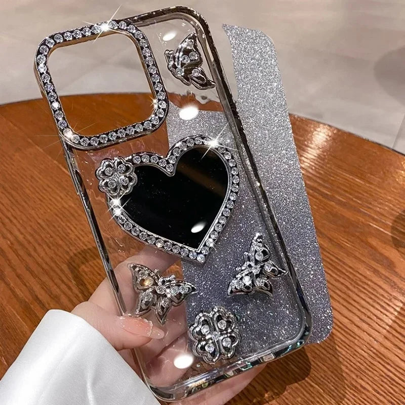 Heart Mirror Glitter Case
