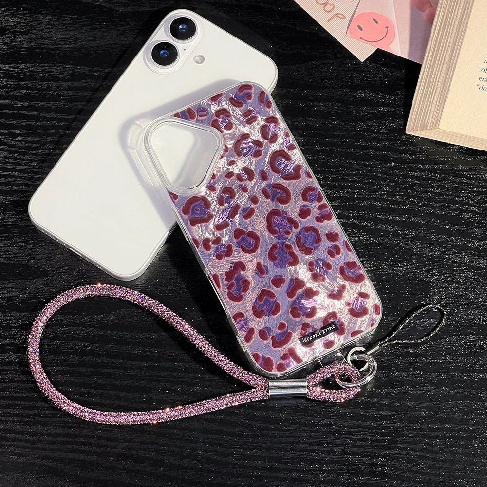 Purple Leopard Glitter Band Case
