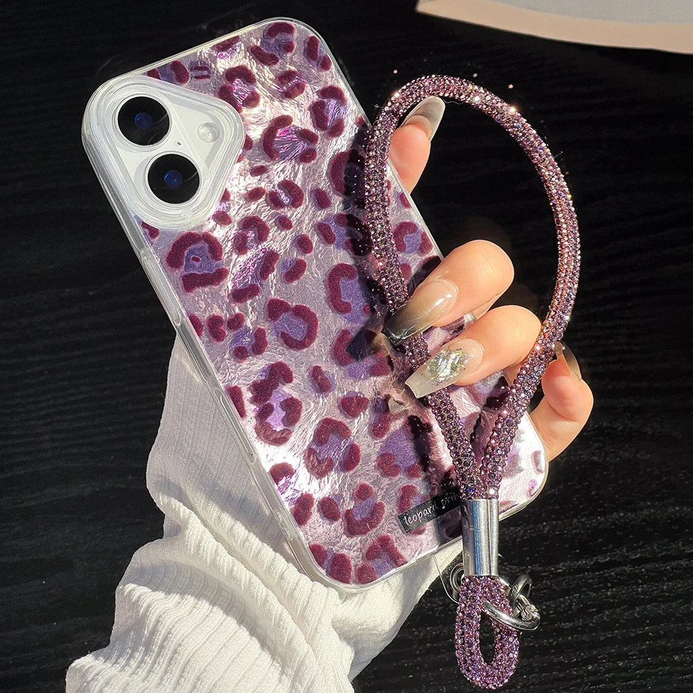 Purple Leopard Glitter Band Case
