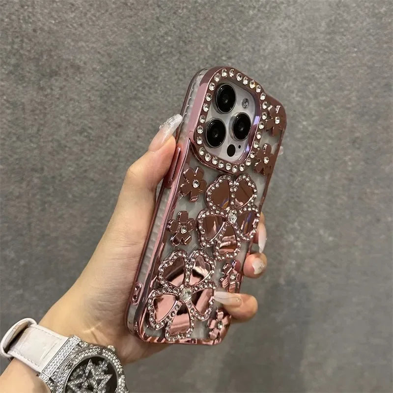 Plating Flash Rhinestone Case