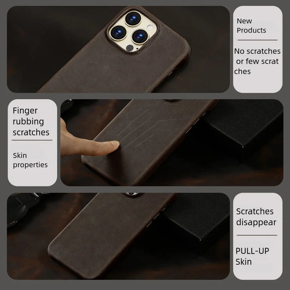 Cowhide Retro Leather Case