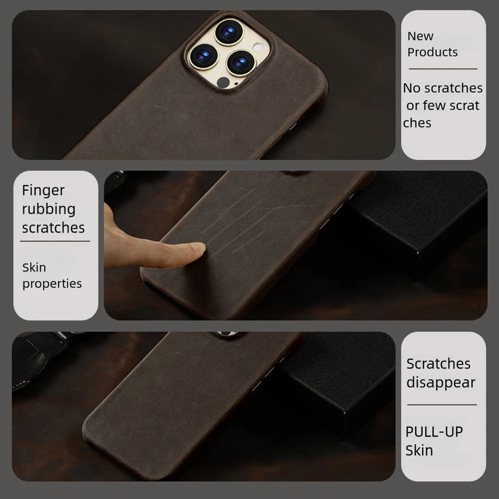 Cowhide Retro Leather Case