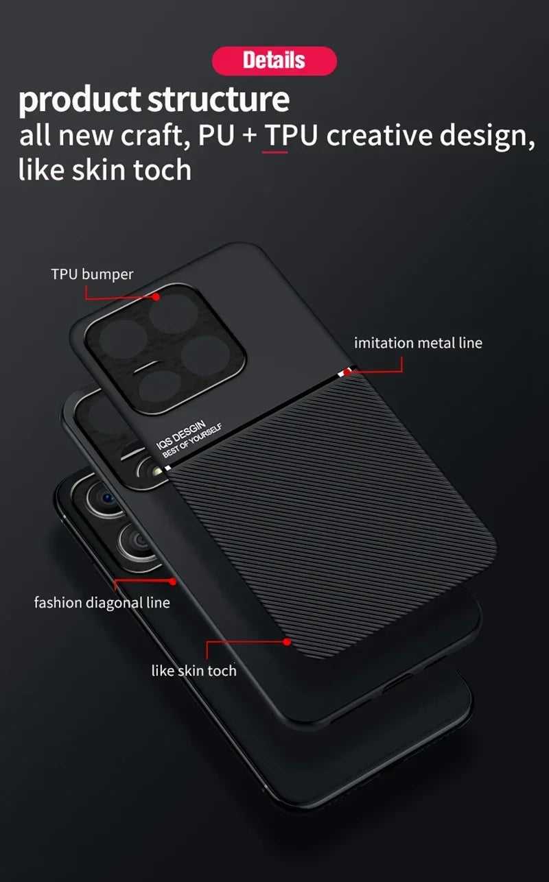 Magnetic PU Leather Car Case