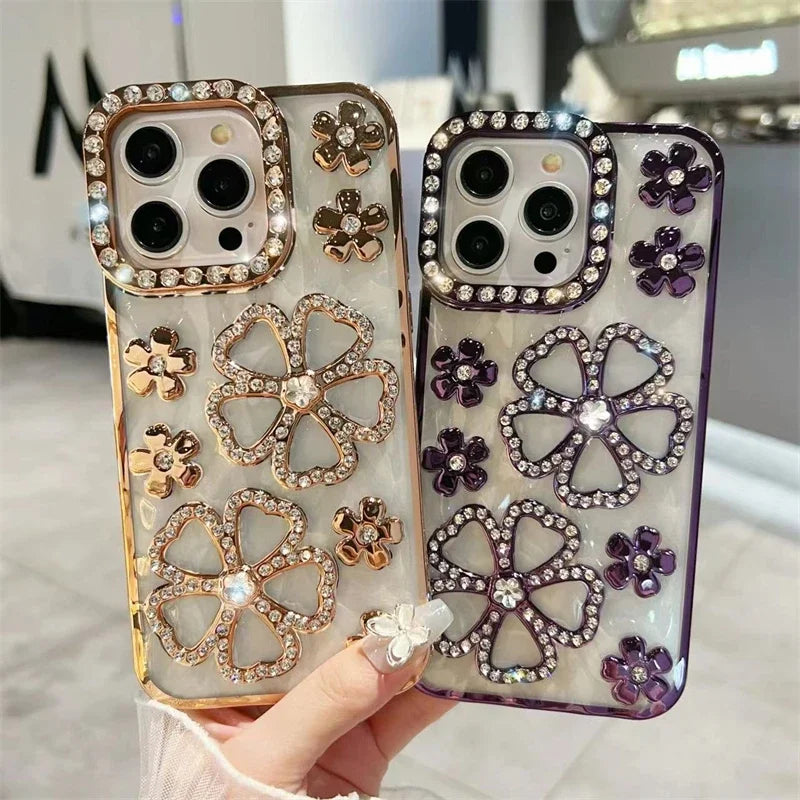 Plating Flash Rhinestone Case