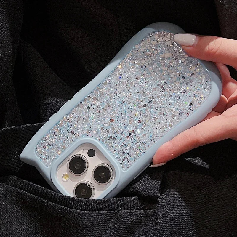 Cartoon Cat Glitter Sequins Case