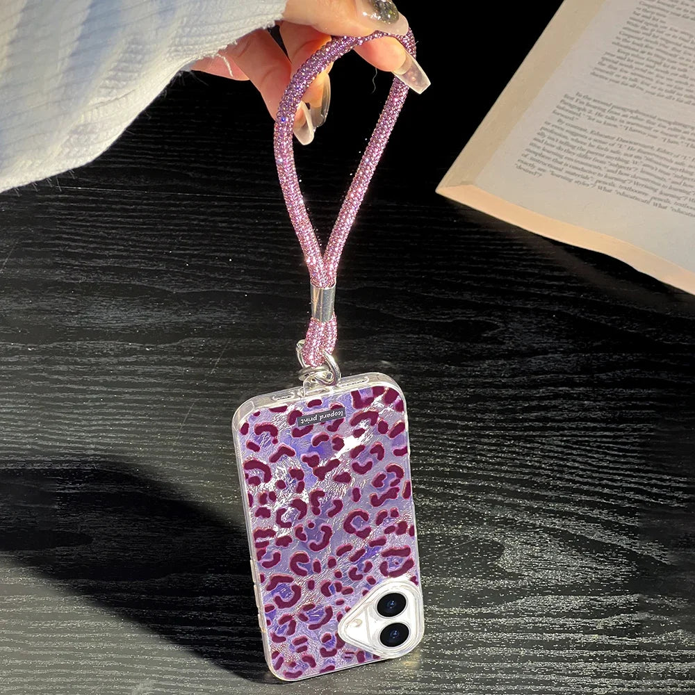Purple Leopard Glitter Band Case