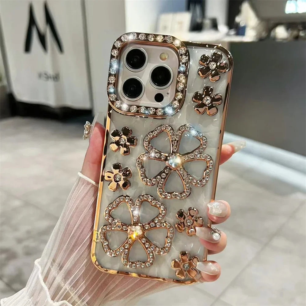 Plating Flash Rhinestone Case