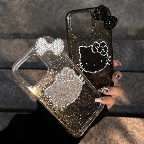 3D Bowknot Kitten Case