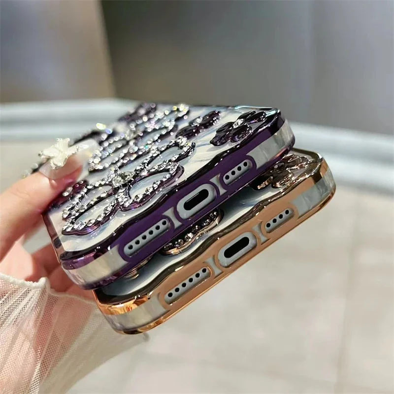 Plating Flash Rhinestone Case