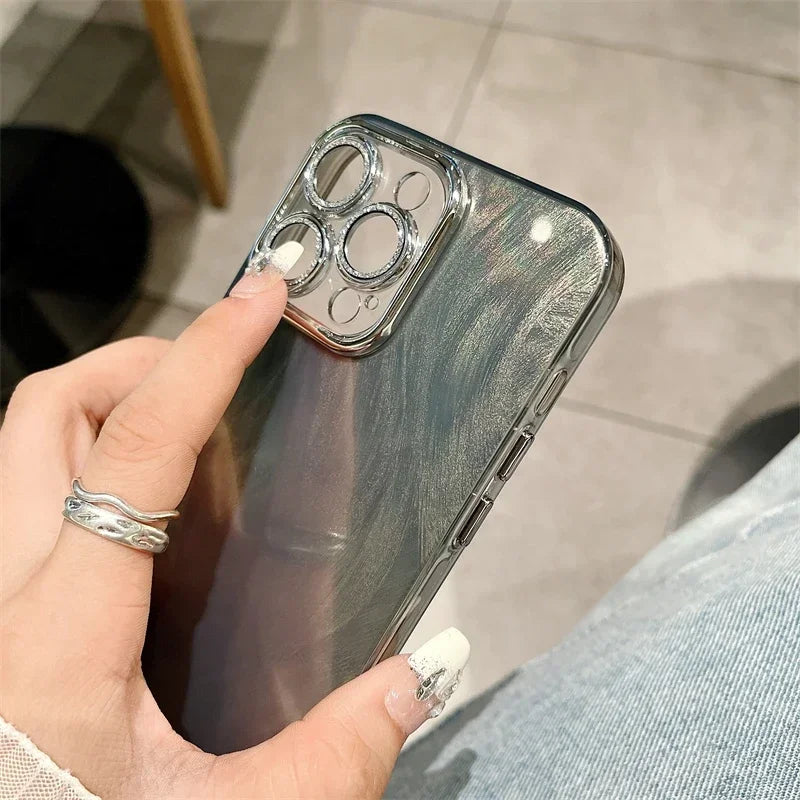 Feather Glitter Clear Case
