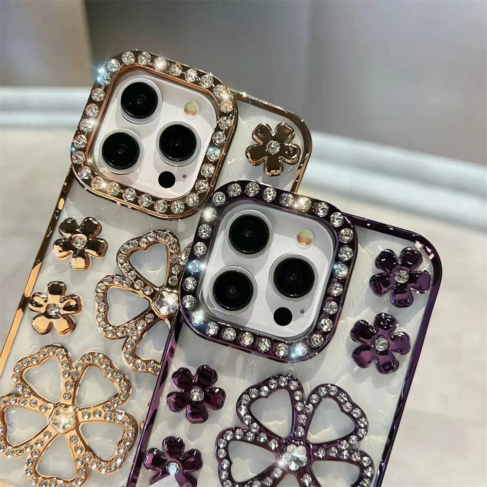 Plating Flash Rhinestone Case