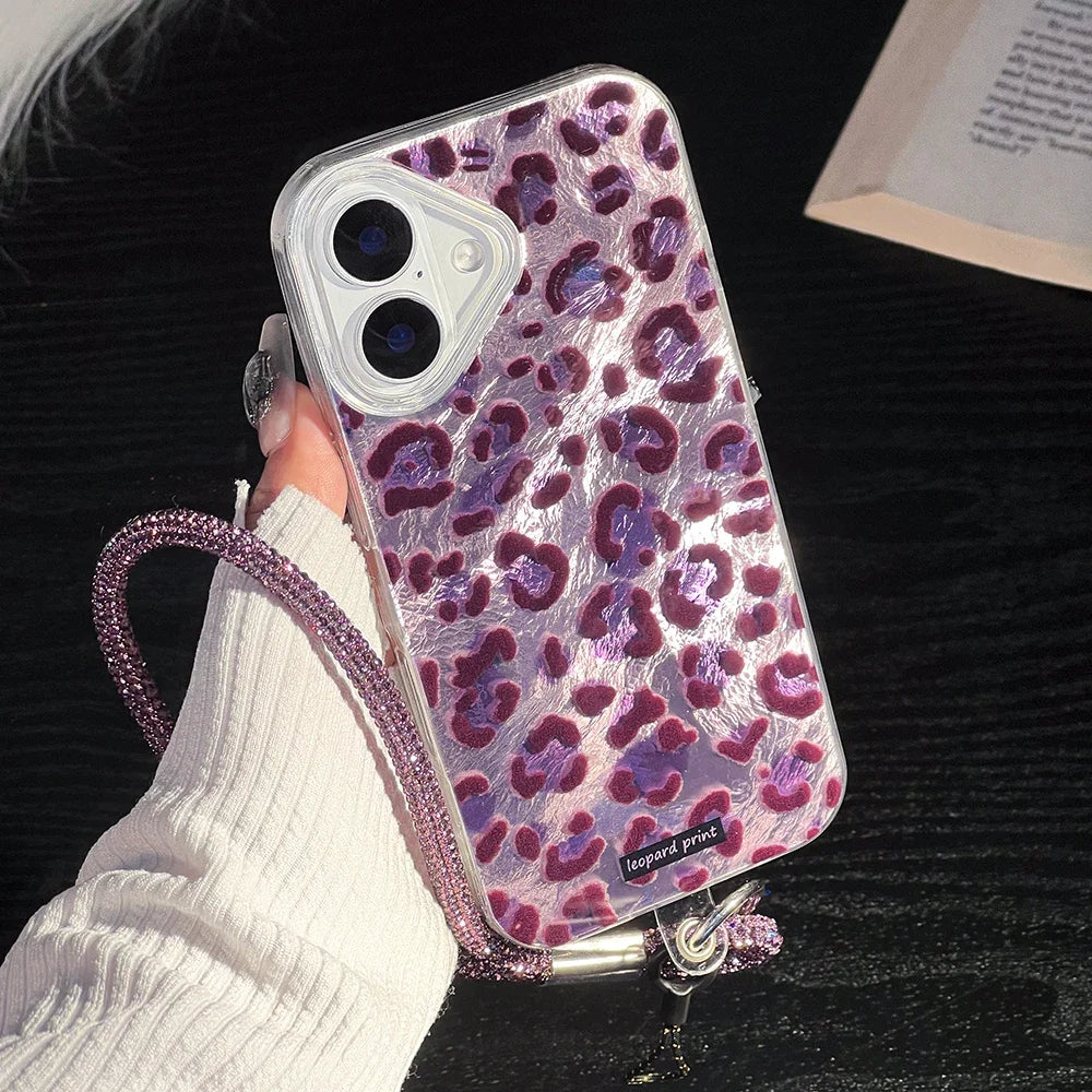 Purple Leopard Glitter Band Case