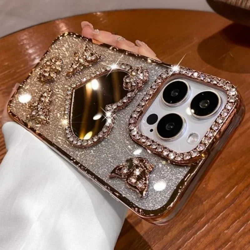 Heart Mirror Glitter Case