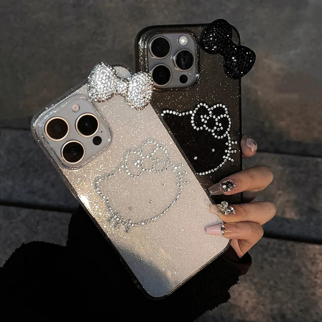 3D Bowknot Kitten Case