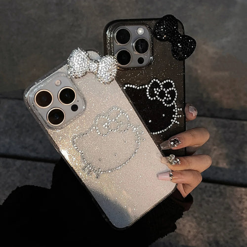 3D Bowknot Kitten Case