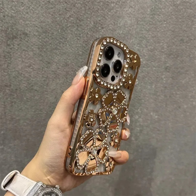Plating Flash Rhinestone Case