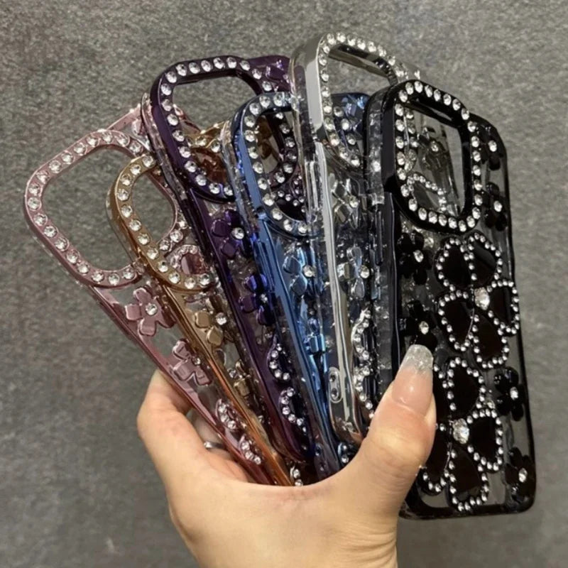 Plating Flash Rhinestone Case
